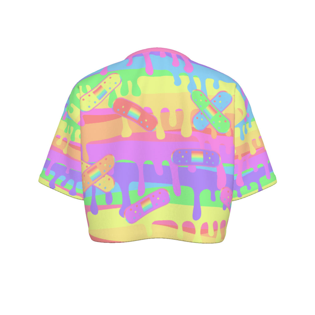 Pastel Bloody Rainbow Cropped Tshirt