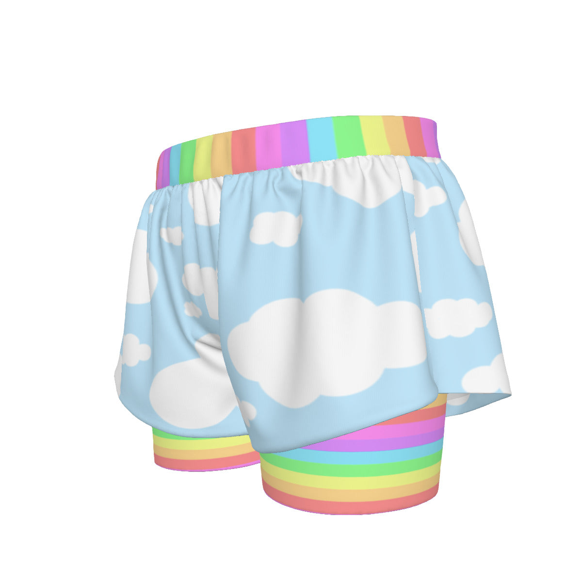 Pastel Cloudy Rainbow Double Shorts
