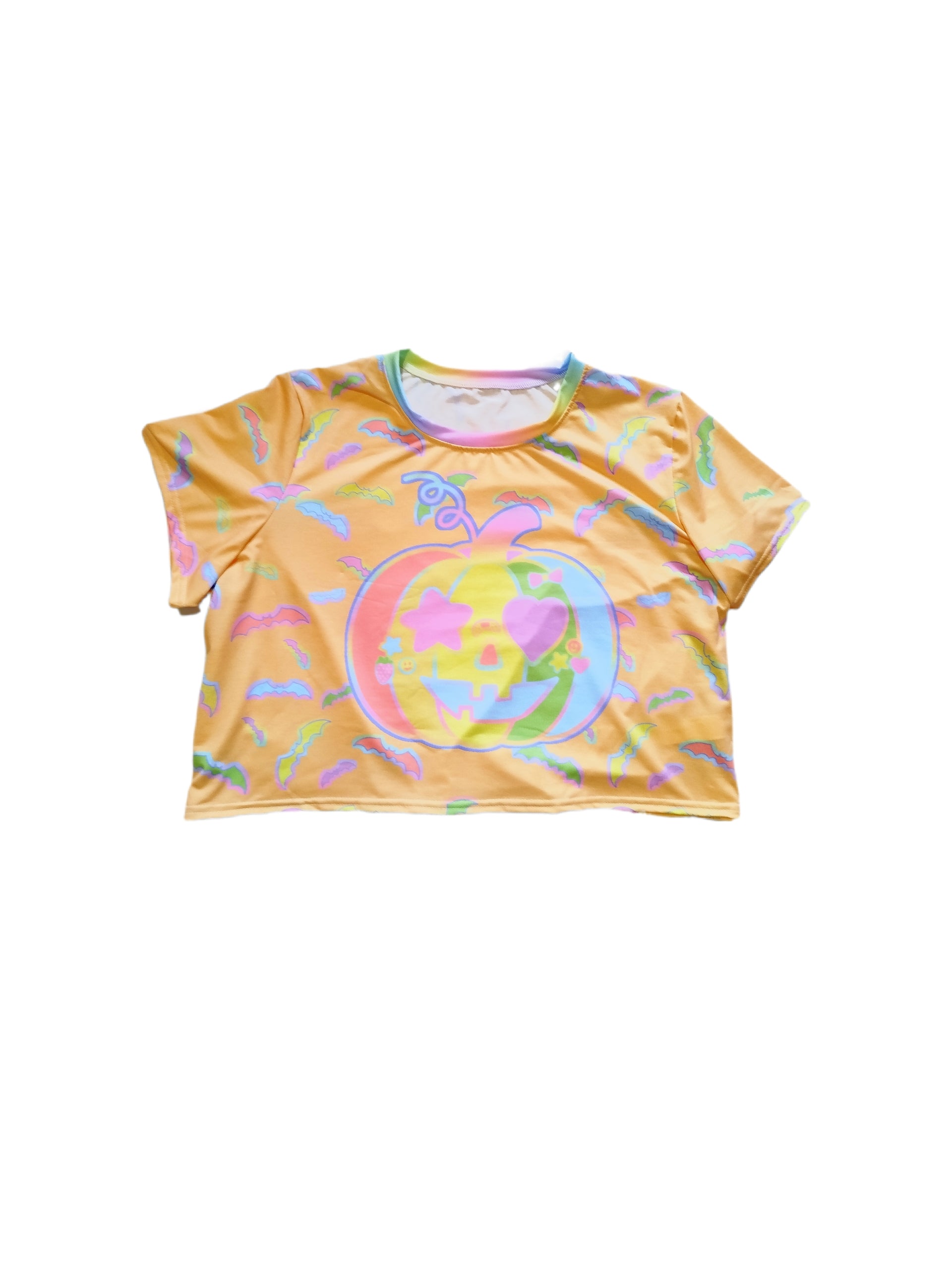 Pastel DECO-Pumpkin Cropped Tshirt